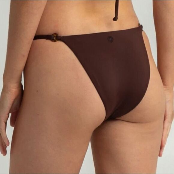 NEW Rhythm Free People Ring Itsy Bikini Bottom in chocolate, size L - Picture 3 of 11